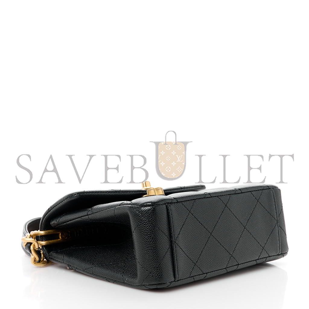 Ch*el caviar quilted 31 rue cambon mini top handle flap (19*15*7cm)